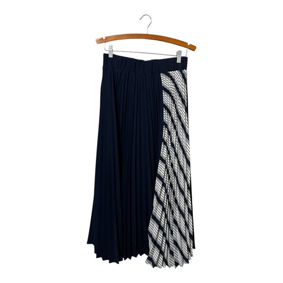 Gracia Women's Skirt Pleated Accordion Blue Size Large Pull On Midi Modest - Picture 2 of 6